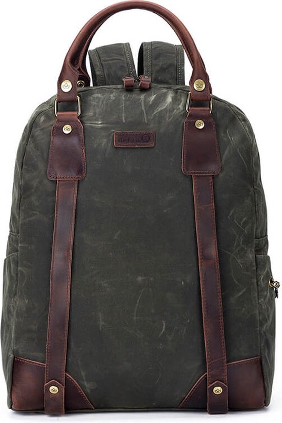 Della Q Canvas rugzak 35,6x45,7x11,4cm olijf.