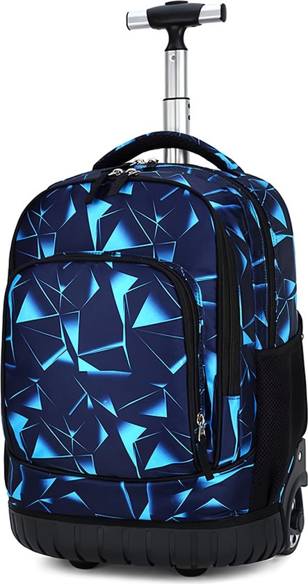 Rugzak voor middelbare studenten, met stang en dubbele wielen, waterdicht, schoolrugzak voor kinderen