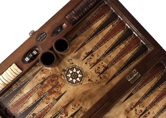 Backgammon - Tavla - Handgemaakt - Hout - Luxe uitgave - 52 x 30 x 7,5 cm