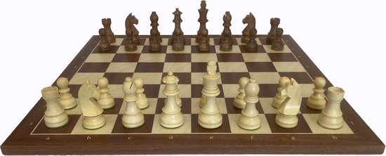 Wedstrijd Schaakset: Mahonie Schaakbord met notatie - Acacia Staunton Schaakstukken - nummer 6