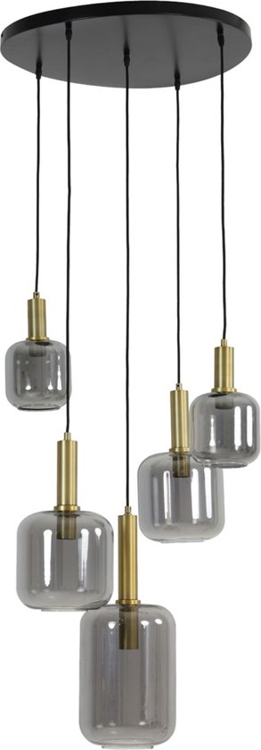 Light & Living Hanglamp Lekar - Antiek Brons - 5L Ø66cm - Modern - Hanglampen Eetkamer, Slaapkamer, Woonkamer