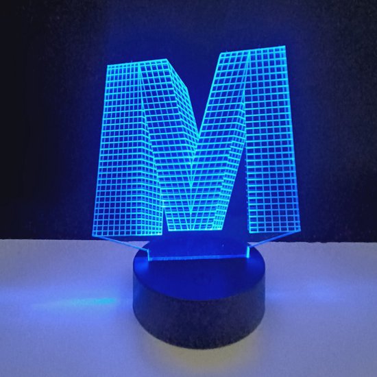 3D LED Lamp - Letter - M