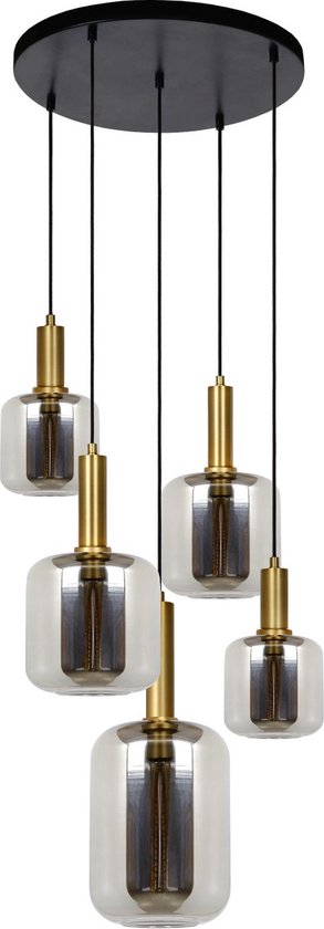 Lucide JOANET Hanglamp - Ø 66 cm - 5xE27 - Fumé