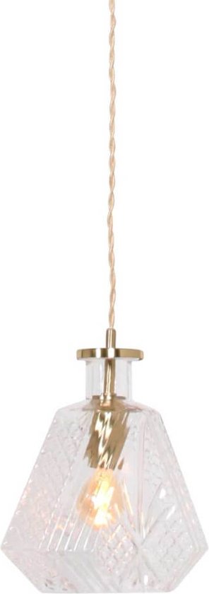 Mexlite Grazio glass hanglamp – E27 (grote fitting) – messing