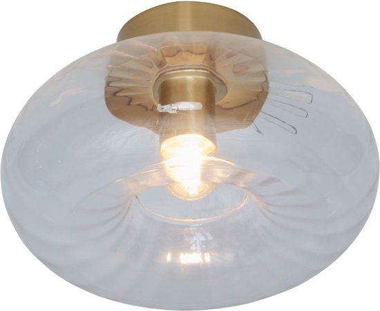 it's about RoMi - Brussels - Plafondlamp - glas -  rond - goud - dia.27x14cm