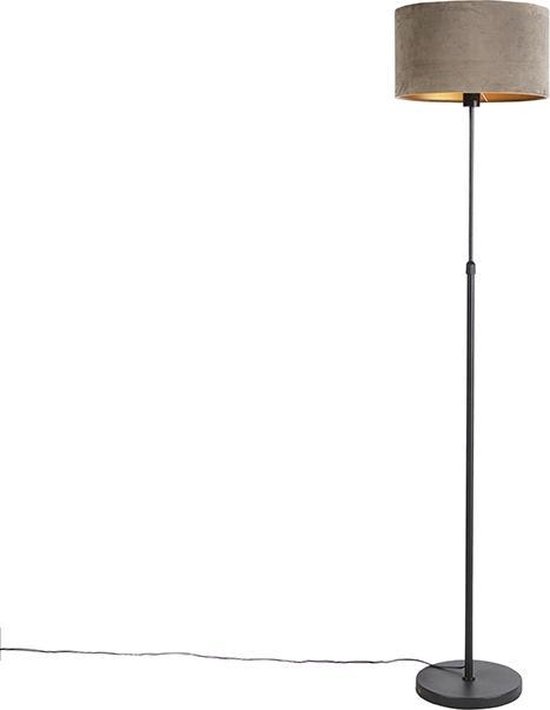 QAZQA parte fl - Landelijkee Vloerlamp | Staande Lamp met kap - 1 lichts - H 1675 mm - Taupe - Woonkamer | Slaapkamer