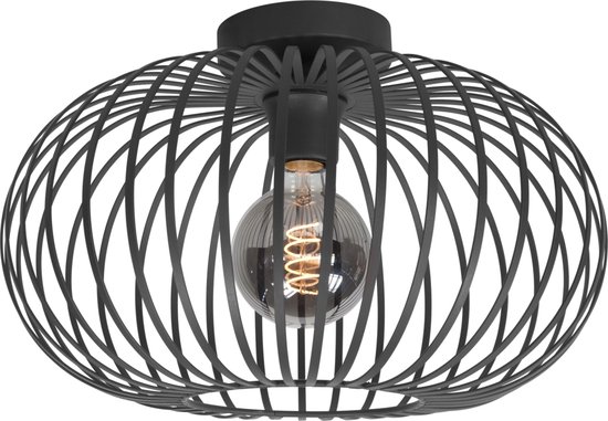 Highlight - Industriële plafondlamp - E27 fitting - 50cm - Bolato - zwart