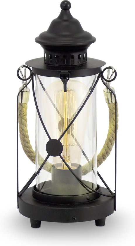 EGLO Bradford Tafellamp - E27 - Ø 14 cm - Zwart