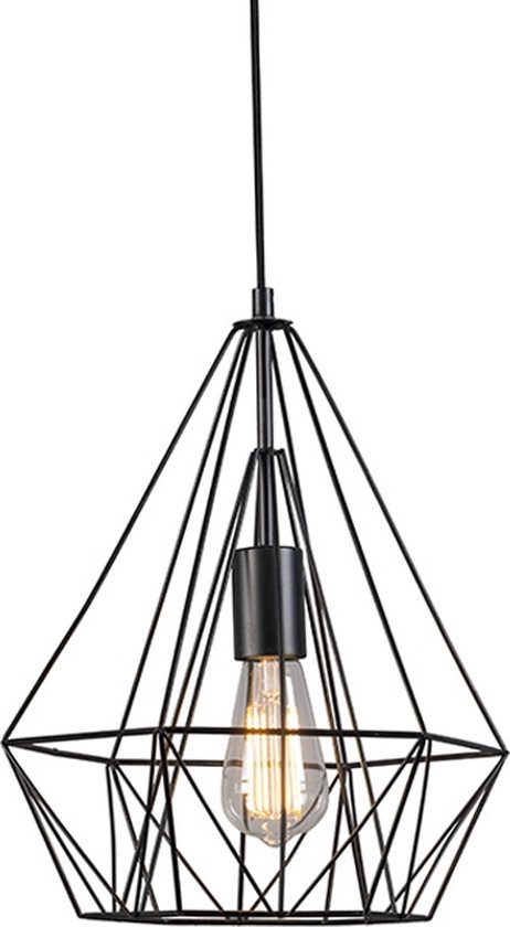 QAZQA carcass - Moderne Hanglamp - 1 lichts - Ø 300 mm - Zwart - Woonkamer | Slaapkamer | Keuken