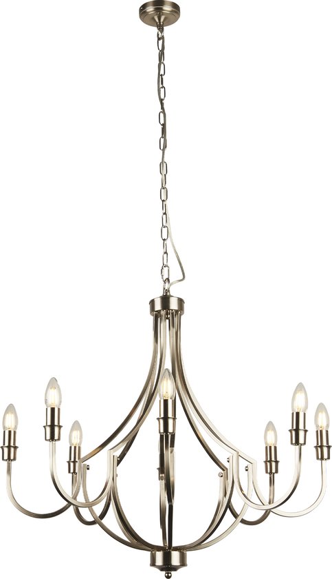 Searchlight LODGE Kroonluchter 8 Lichts Zilver