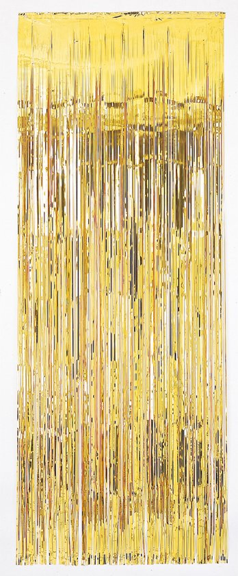 4x stuks folie deurgordijn goud 243 x 91 cm - Feestartikelen/versiering - Tinsel deur gordijn