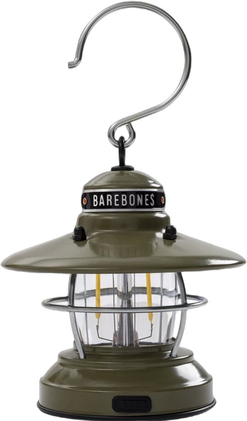 Barebones Mini Edison Lantern - tafel / hanglamp elektrisch - olijf