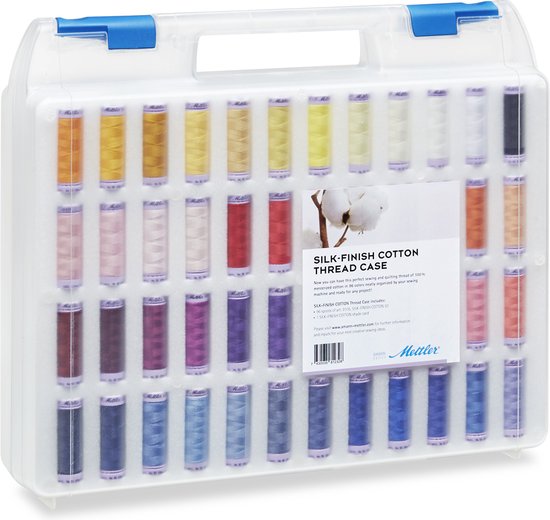 Mettler Silk-Finish Katoen 50 Garenkoffer 96 Kleuren