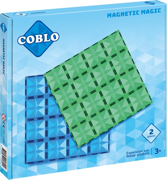 Coblo Classic Basisplaten 2 stuks - Magnetisch Montessori speelgoed - Bouwplaat - STEM speelgoed - Sinterklaas Cadeau - Vanaf 3 tot 12 Jaar
