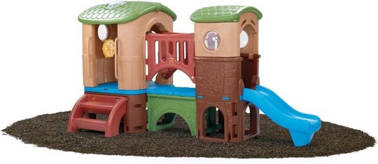 Step2 Clubhouse Climber Speeltoestel - Speeltoren met 2 Glijbanen, Klimladder en Kruiptunnel - Speelhuis met Uitkijktoren van plastic / kunststof voor tuin / buiten
