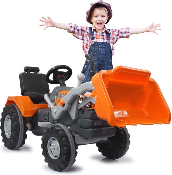 Jamara Traptractor Power Drag met voorlader 126 x 54 cm zwart/oranje