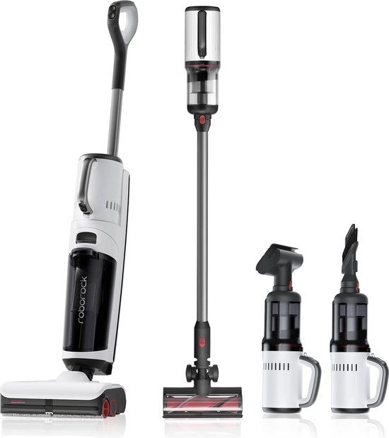Roborock Dyad Pro Combo-Stofzuiger zonder zak ,5-in-1 snoerloze stofzuiger,nat-en droogzuiger-17000 Pa* Zuigkracht-Tapijtreiniging - Schoon van rand tot rand-Met Gemotoriseerde Mini-Borstel&2-in-1 Reinigingskop