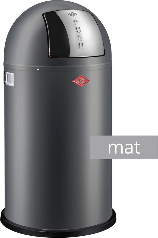 Wesco Pushboy Prullenbak 50 Liter - Mat Grafiet