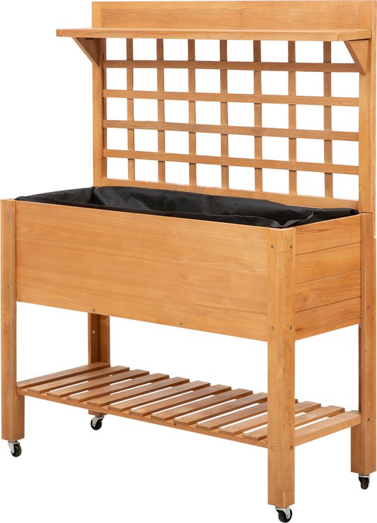 Outsunny Verhoogd plantenbed plantentafel bloementafel tuintafel kas balkon tuin 845-475