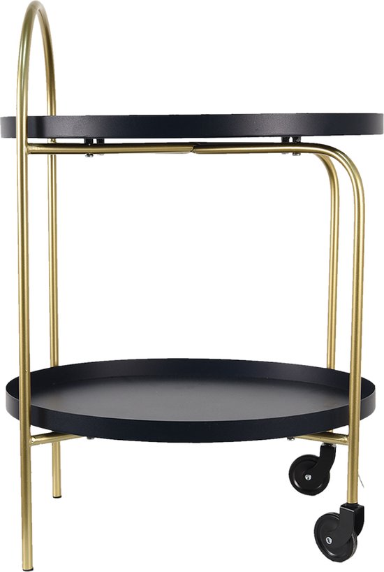 Clayre & Eef Keukentrolley op Wieltjes 48x38x67 cm Goudkleurig Ijzer Bijzettafel