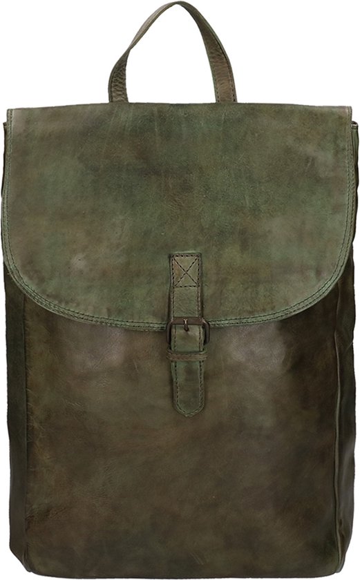 Bear Design Rox Leren Laptop Rugzak - Groen