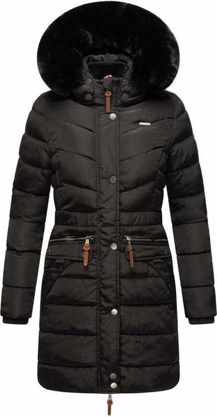 Warm & Waterafstotend Navahoo PAULA PRINCESS - Winterjas Dames - Volwassen - Capuchon - Zwart - XXL