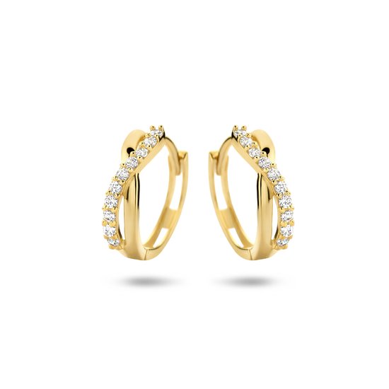 Sparkle14 Klapoorringen Zirkonia - Goud