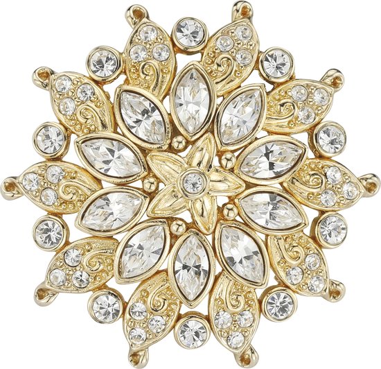 Traveller Broche - Broches Dames - Goud - Kristal - Bloem ø 32 mm - Preciosa Crystals - Verguld - 157580