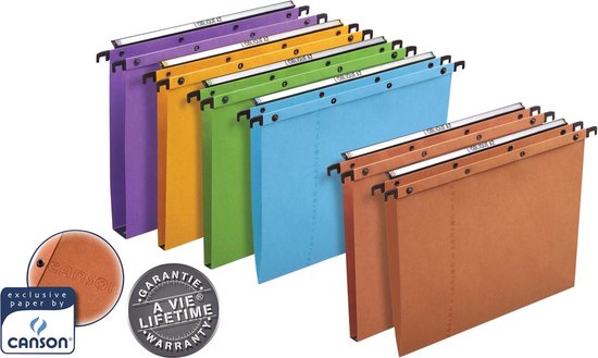 L'Oblique hangmappen voor laden AZO tussenafstand 365 mm (folio), bodem 30 mm, oranje