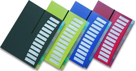 EXXO-HFP #40228 - A4  Hand-out - Huiswerk- Projectmap - 12 tassen/tabs - Marine blauw - 25 stuks