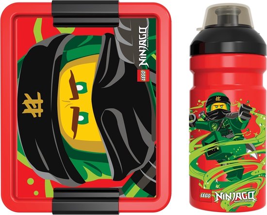 LEGO Lunchset Ninjago - Drinkbeker en Broodtrommel - Rood