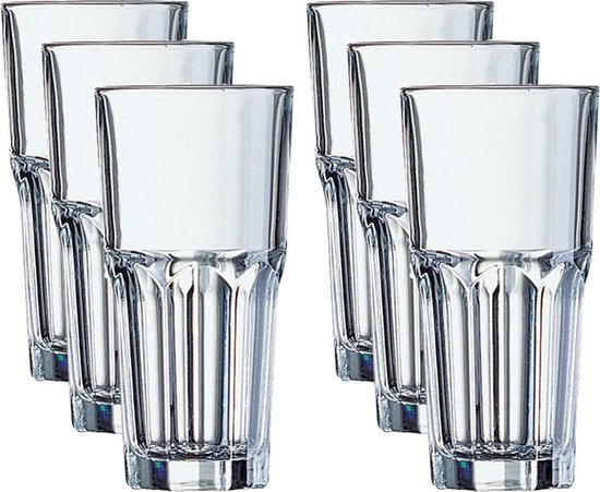 18x Longdrinkglazen 310 ml - 31 cl - Longdrink glazen - Water/sap/koffie/thee glazen - Longdrink glazen van glas