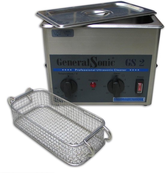 GeneralSonic GS2 – 2 liter | Professionele ultrasoon reiniger met een krachtige reiniging (Ultrasoonbad, ultrasoon baden, reinigingsbad, ultrasone reiniger, reinigers, ultrasonic cleaner sieraden, brillen apparaat, pedicure)