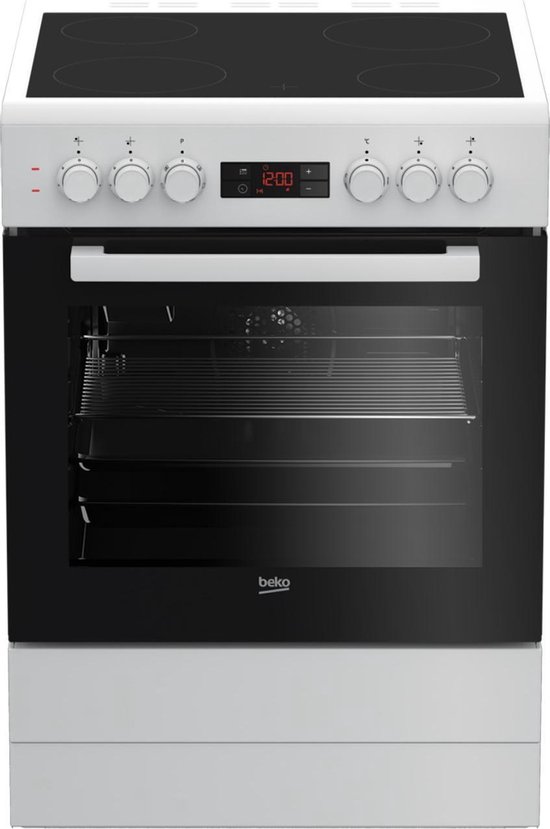 Beko FSE67300WCS - Vrijstaande Vitrokeramische Fornuis - Stoomreiniging - Hetelucht Oven