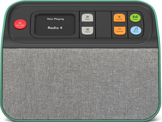 Dementievriendelijke DAB+ Radio - Ook geschikt als Ouderen/Senioren Radio - Makkelijke Bediening - Geen verwarrende Technologie  - Pas Gebruikerspaneel aan tot Bediening met slechts één Knop - Zelfstandig Muziek luisteren - DAB/FM/USB - Groen