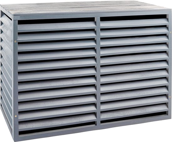 Evolar EVO-COVER-WTA - Airco & Warmtepomp Buitenunit Omkasting - Maat Tower - 120 x 160 x 65 cm - Gelakt - Hout - Licht Antraciet - RAL 7001