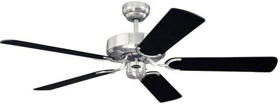 Westinghouse Chrom Cyclone Plafondventilator (Ø) 132 cm Kleur ventilatorbladen: Zwart-zilver Kleur behuizing: Chroom