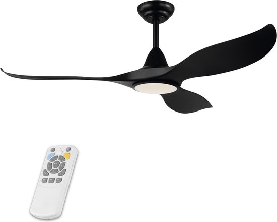EGLO Cirali Plafondlamp met Ventilator - 132cm - DC-energy saving - Zwart - Dimbaar
