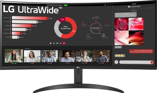 LG 34WR50QC-B - WQHD VA Curved UltraWide Gaming Monitor