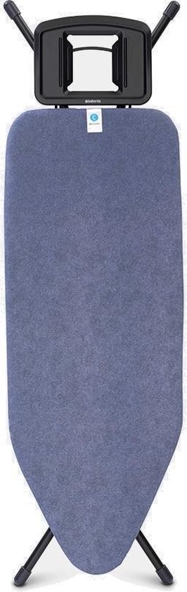 Brabantia Strijkplank C - met Strijkijzerhouder - 124 x 45 cm - Denim Blue