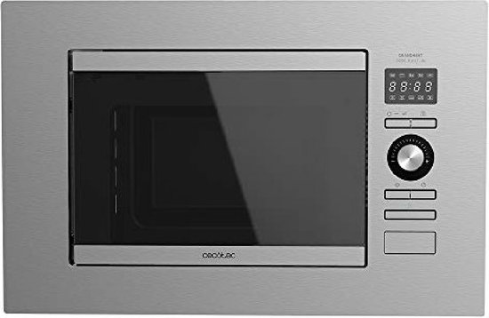 Cecotec 01382, Ingebouwd, Grill-magnetron, 20 l, 800 W, Knoppen, Draaiknop, Staal