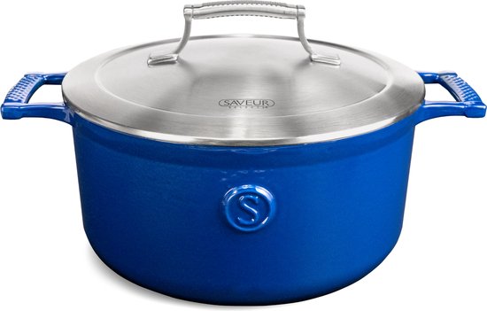 Saveur Selects - Voyage Series - Gietijzeren Braadpan 25cm - Pfas vrij - Klassiek Blauw