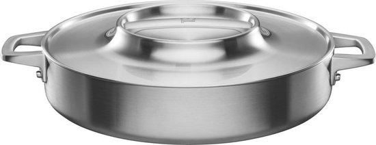 Fiskars Norden Staal Braadpan 28 cm - met Coating - Braadpan met Deksel