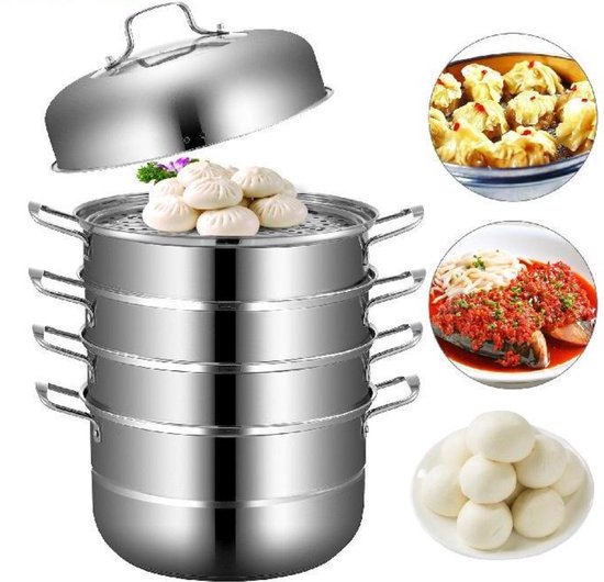 Happyment Stoompan - Voedselstomer - Groentestomer - Couscous Pan - Multisteamer - Stoomkoker - 5 Laags