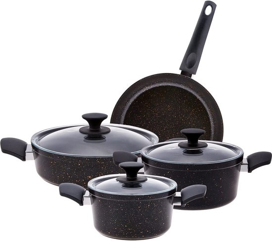 kookpotten / pannen set - Non-stick / Koekenpannenset, frying pan set, PFAS-vrij, vaatwasserbestendig