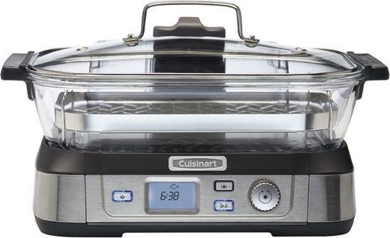 Cuisinart Cookfresh Glass Steamer Professionele Stoomkoker STM1000E - 3 functies (Stoom, opwarmen en warmhouden) - 5 Liter - RVS