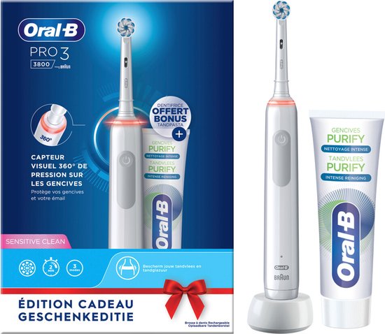 Oral-B Pro 3 3800 Sensitive Clean - Elektrische Tandenborstel
