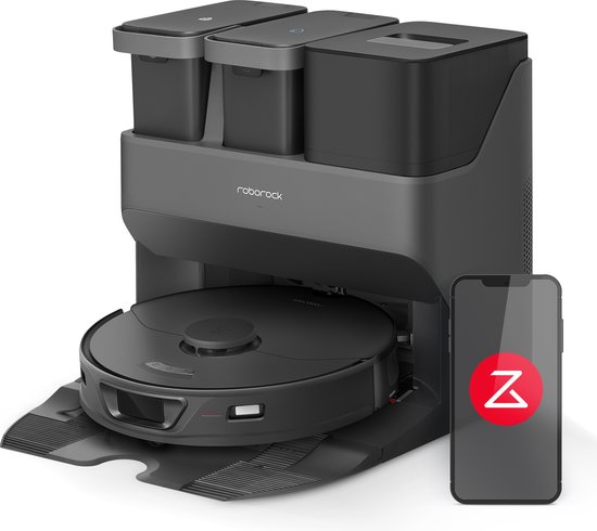 Roborock S7 Max Ultra - Robotstofzuiger Zwart - Met AED Station Dock - Zelfreinigend, 3D Quick Mapping