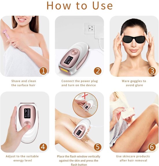 IPL-apparaat ontharing met 999,999 lichtpuls ontharingsapparaat met functie vriespunt fotonen voor lichaam gezicht bikini zone vrouwen en mannen - (maken make-up tas)