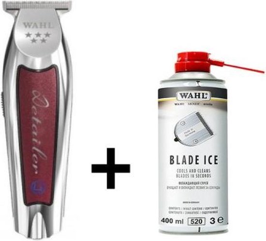 Wahl Cordless Detailer Li Trimmer T-Wide + Wahl Blade Ice 400 Ml